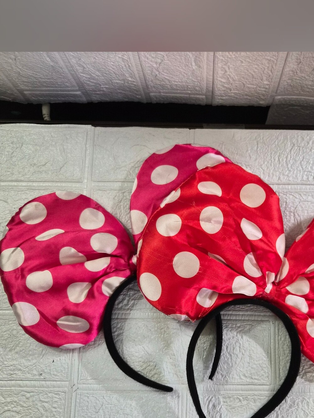 Pink And Red Polka Dot Kids Costume Mouse Ears Headband